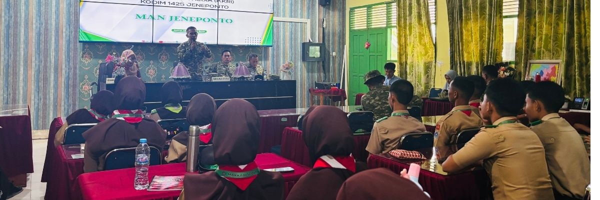 Bentuk Generasi Muda Berkarakter dan Disiplin, MAN Jeneponto Laksanakan Kegiatan KKRI Bersama Kodim 1425/Jeneponto